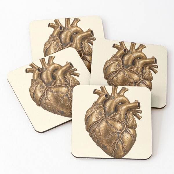 Item preview, Vintage Golden Anatomical Heart Antique Gothic Art designed and sold by jianina-alondra.