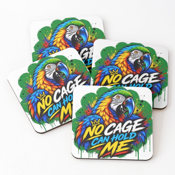 Item preview, No Cage Can Hold Me – Colorful Macaw Street Art designed and sold by SidneiSampaioStudio.