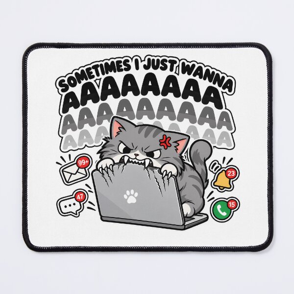Item preview, Sometimes I Just Wanna Scream Funny Angry Cat Shirt designed and sold by Fuzzaroo.