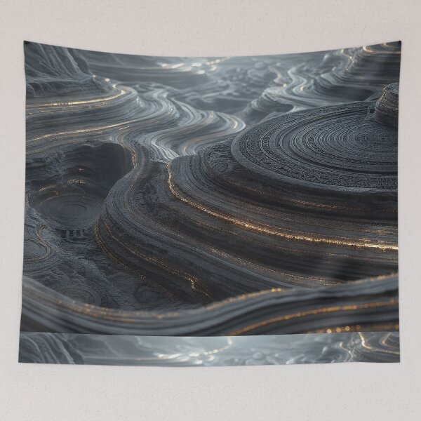 Item preview, Glowing Golden Topographic Stone Wave Valley | Monkeybusiness designed and sold by monkeybusiness.pt.