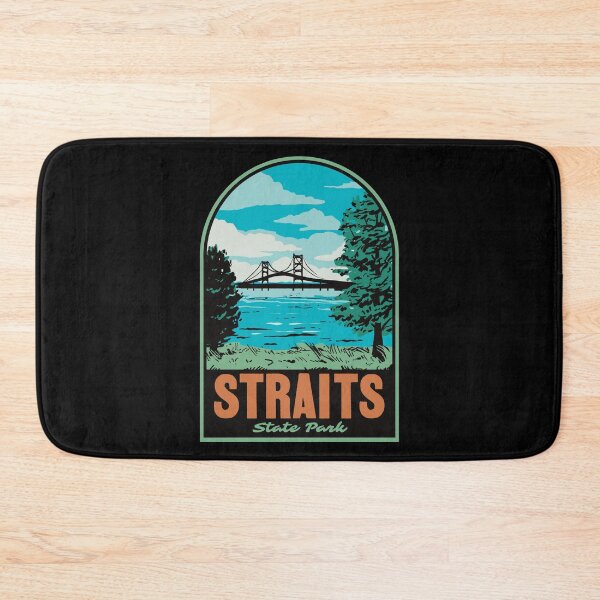 Item preview, Mackinac Bridge Straits State Park Retro Travel Art designed and sold by HalpinDesign.