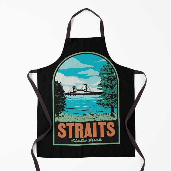 Item preview, Mackinac Bridge Straits State Park Retro Travel Art designed and sold by HalpinDesign.