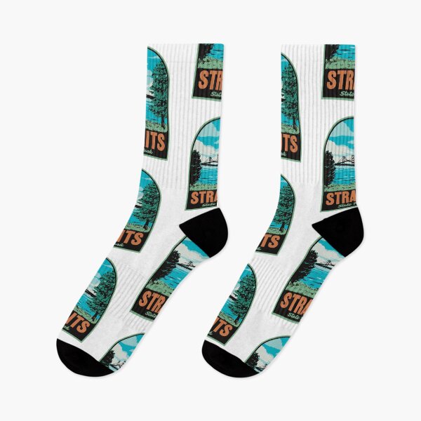 Item preview, Mackinac Bridge Straits State Park Retro Travel Art designed and sold by HalpinDesign.