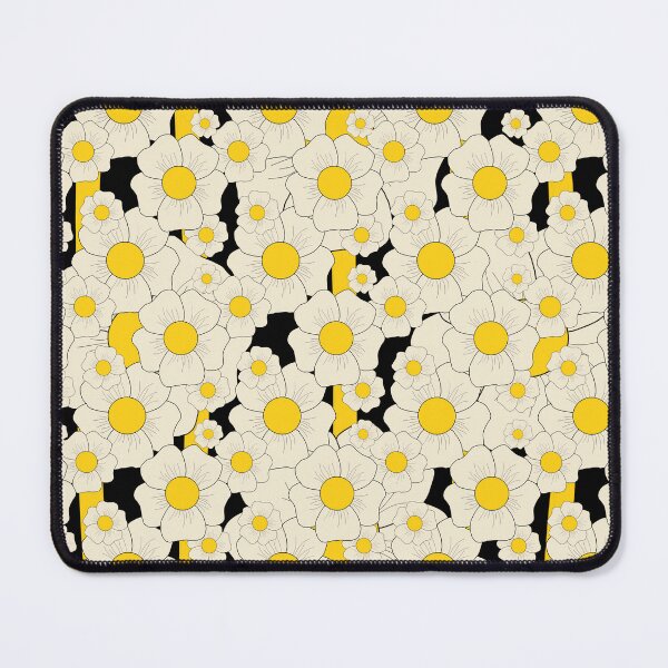 Item preview, Retro Daisy Bloom Seamless Pattern in Cream, Yellow and Black designed and sold by StefanStudioArt.