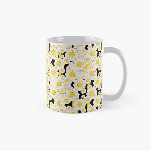 Item preview, Retro Daisy Bloom Seamless Pattern in Cream, Yellow and Black designed and sold by StefanStudioArt.
