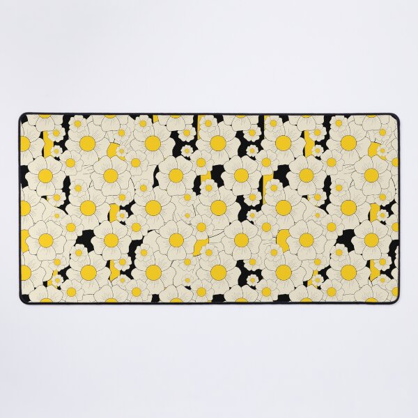 Item preview, Retro Daisy Bloom Seamless Pattern in Cream, Yellow and Black designed and sold by StefanStudioArt.