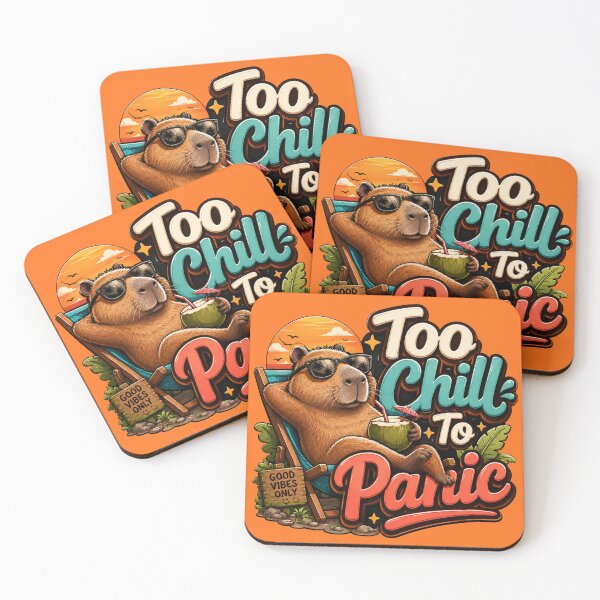 Item preview, Too Chill To Panic Capybara Summer Vibes designed and sold by PixoNest.