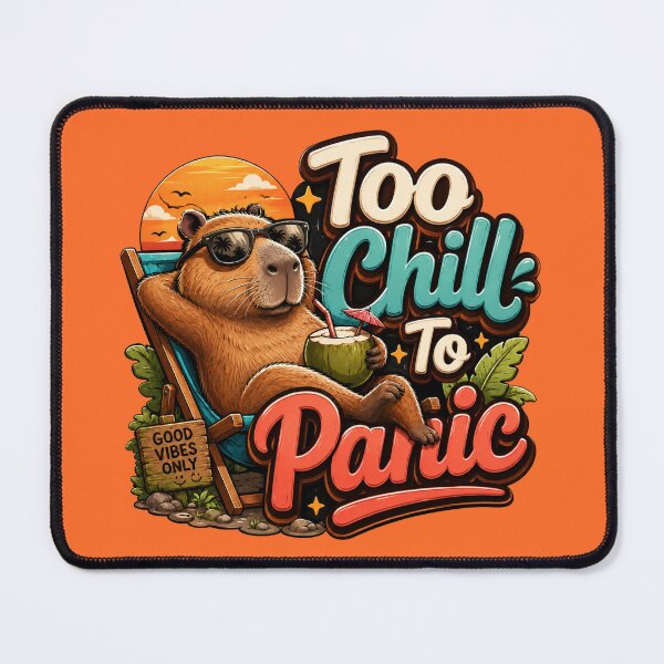 Item preview, Too Chill To Panic Capybara Summer Vibes designed and sold by PixoNest.