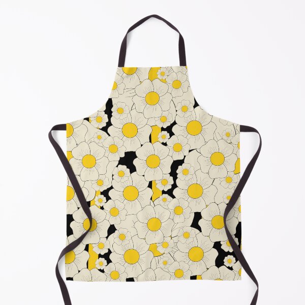 Item preview, Retro Daisy Bloom Seamless Pattern in Cream, Yellow and Black designed and sold by StefanStudioArt.