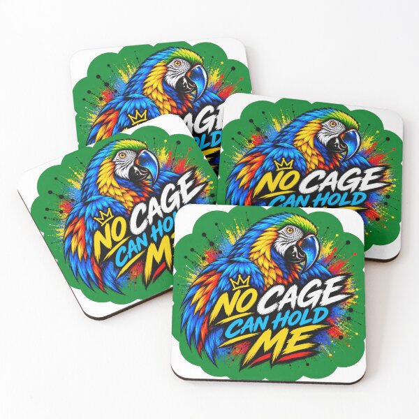 Item preview, No Cage Can Hold Me – Colorful Macaw Street Art designed and sold by SidneiSampaioStudio.