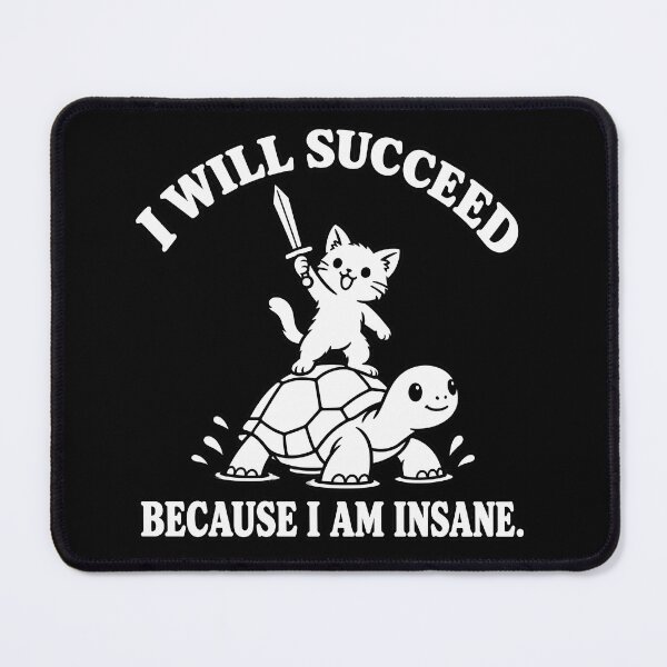 Item preview, I Will Succeed Because I Am Insane Funny Cat Shirt designed and sold by Fuzzaroo.
