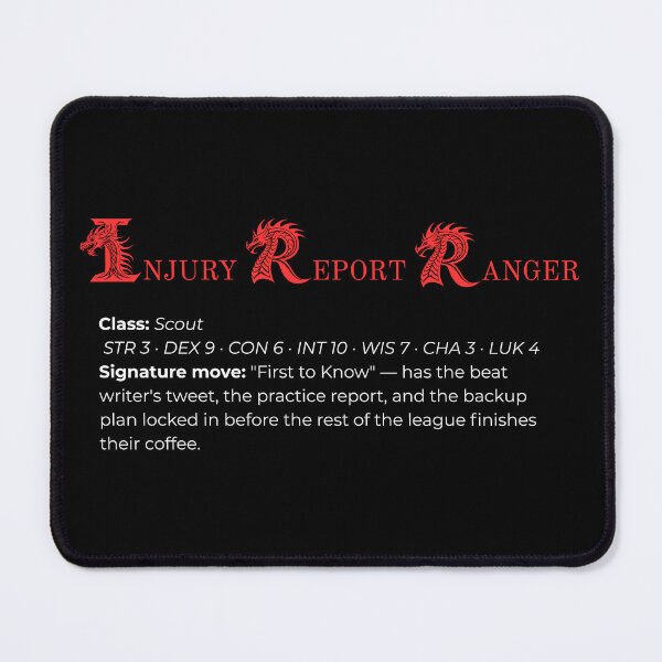 Item preview, Injury Report Ranger designed and sold by Fantasy Football Company.