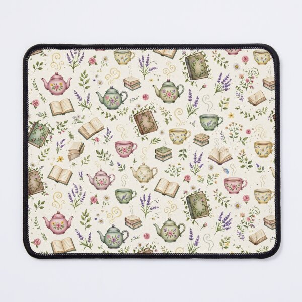 Item preview, Cottagecore Tea & Books Seamless Pattern | Vintage Watercolor Floral Design designed and sold by dalilashops.