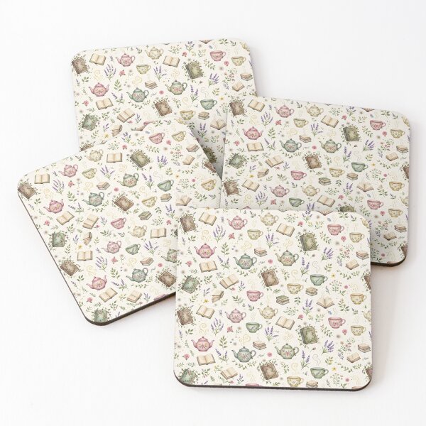 Item preview, Cottagecore Tea & Books Seamless Pattern | Vintage Watercolor Floral Design designed and sold by dalilashops.