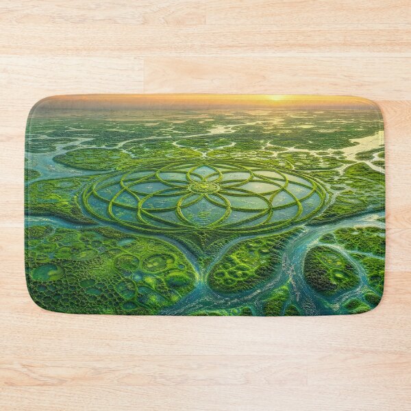 Item preview, Vibrant Green Wetland Flower of Life River Delta | Monkeybusiness designed and sold by monkeybusiness.pt.