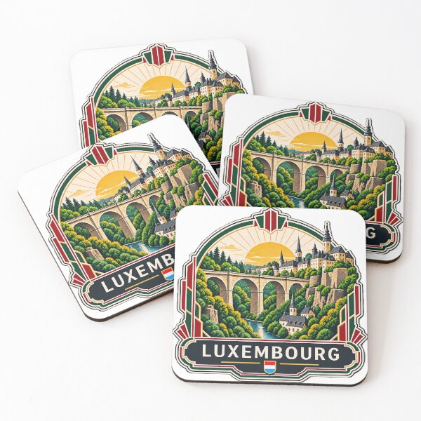 Item preview, Luxembourg City Retro Travel Badge – Historic Viaduct & Old Town designed and sold by CLOUTKULT.