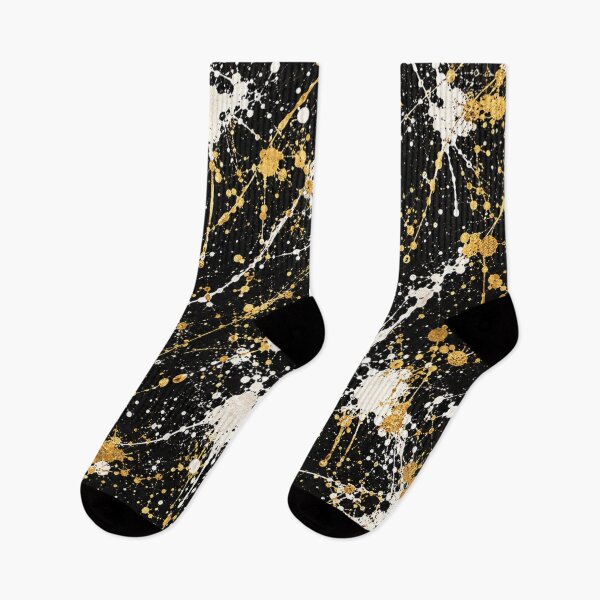 Item preview, Gilded Monochrome Splatter Action Abstract Art designed and sold by THE SPLATTERED HAUS BY SAGE BANKS.