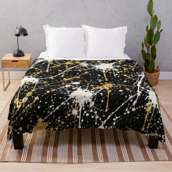 Item preview, Gilded Monochrome Splatter Action Abstract Art designed and sold by THE SPLATTERED HAUS BY SAGE BANKS.