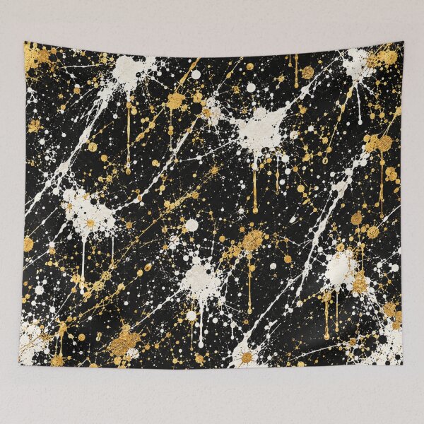 Item preview, Gilded Monochrome Splatter Action Abstract Art designed and sold by THE SPLATTERED HAUS BY SAGE BANKS.