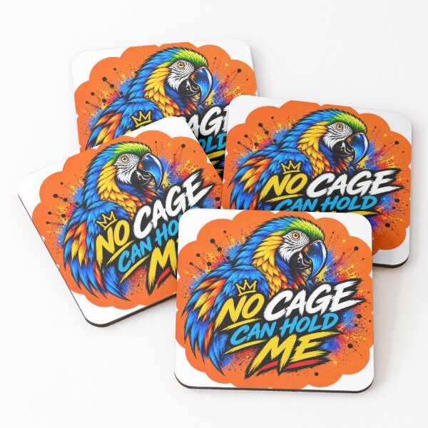 Item preview, No Cage Can Hold Me – Colorful Macaw Street Art designed and sold by SidneiSampaioStudio.