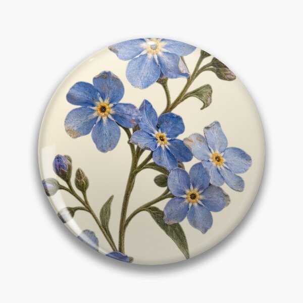 Item preview, Vintage Blue Forget Me Not Flowers Botanical Art designed and sold by jianina-alondra.