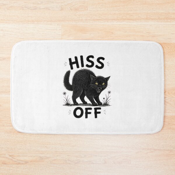 Item preview, HISS OFF Black Cat Mean Angry Feline Illustration designed and sold by OlyvieArt.
