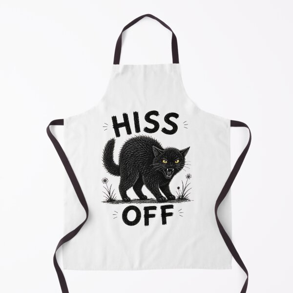 Item preview, HISS OFF Black Cat Mean Angry Feline Illustration designed and sold by OlyvieArt.