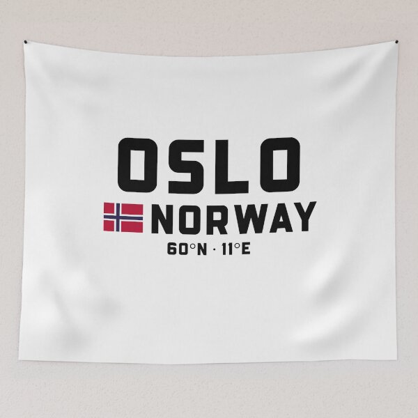 Artikelvorschau, Oslo, Norwegen – Koordinaten und Flagge entworfen und verkauft von Andersce.