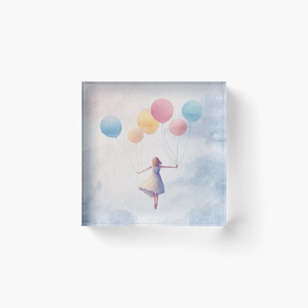 Item preview, Girl holding balloons in sky designed and sold by anytka.