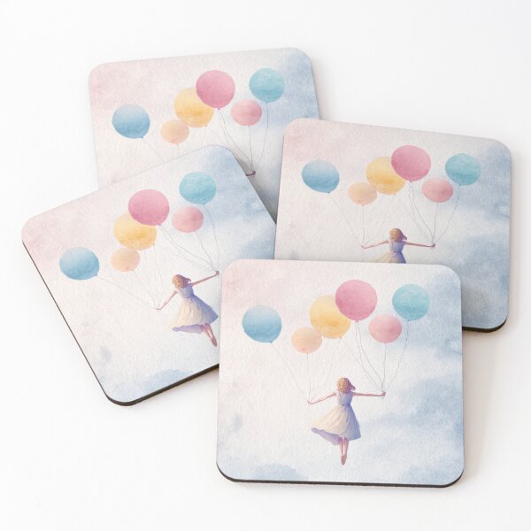 Item preview, Girl holding balloons in sky designed and sold by anytka.