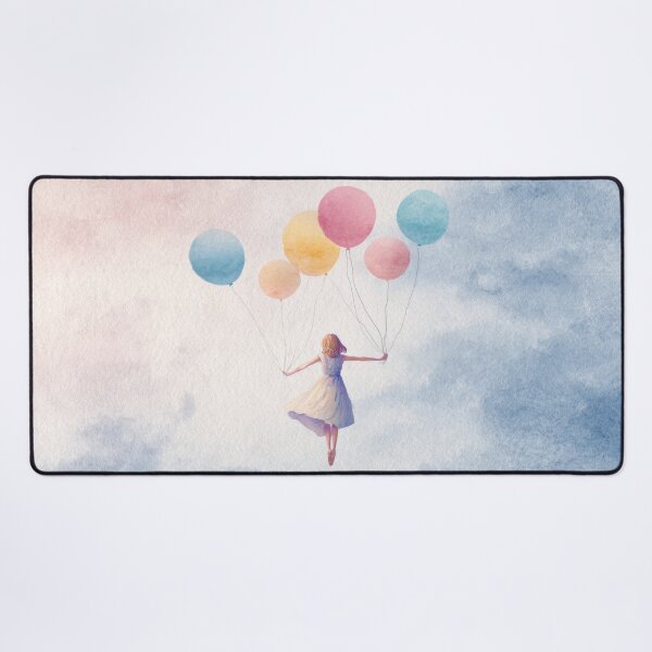 Item preview, Girl holding balloons in sky designed and sold by anytka.