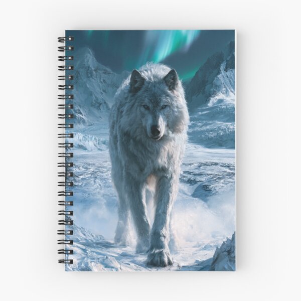 Item preview, A gigantic Amarok of Inuit mythology standing upon a vast snow-covered Arctic landscape beneath the northern lights, Fantasy & Mythological Creatures designed and sold by CDC40.