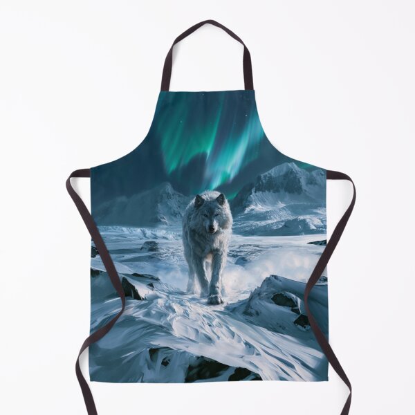 Item preview, A gigantic Amarok of Inuit mythology standing upon a vast snow-covered Arctic landscape beneath the northern lights, Fantasy & Mythological Creatures designed and sold by CDC40.