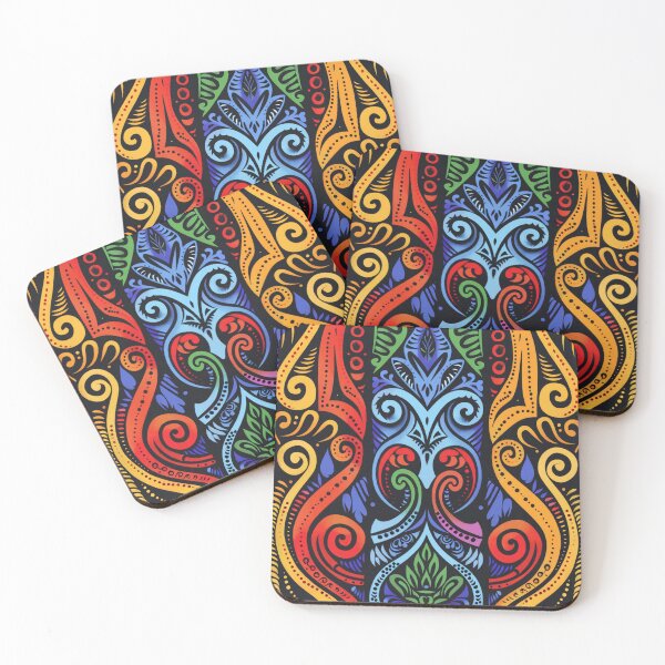 Item preview, Polynesian Mix Maori Art Design Tribal Pattern Rainbow Symmetrical designed and sold by GrinGalore.