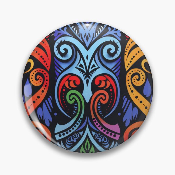 Item preview, Polynesian Mix Maori Art Design Tribal Pattern Rainbow Symmetrical designed and sold by GrinGalore.