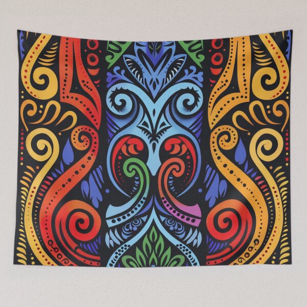 Item preview, Polynesian Mix Maori Art Design Tribal Pattern Rainbow Symmetrical designed and sold by GrinGalore.