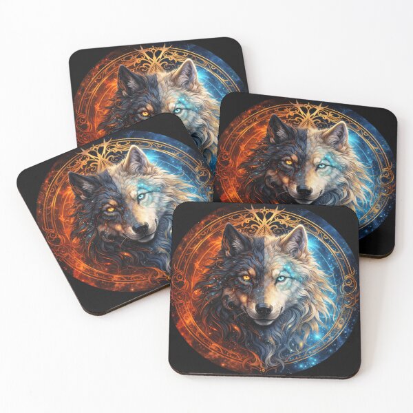 Item preview, Celestial Duality Wolf in Sacred Circle designed and sold by Daagath.