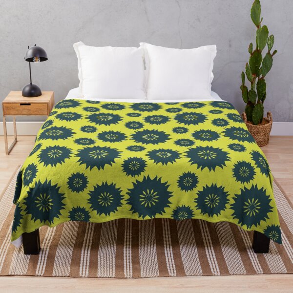 Item preview, Bold Sunburst Floral Geometric Repeat in Lime and Teal designed and sold by StefanStudioArt.