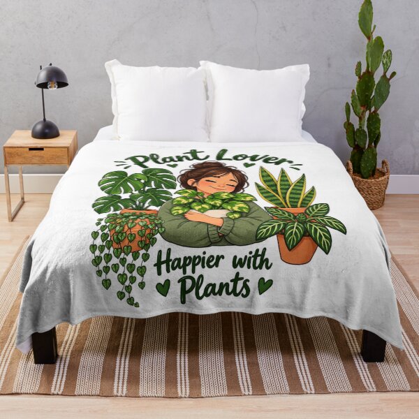 Item preview, Plant Lover – Happier with Plants Cute Houseplant Design designed and sold by NovaNest Studio.