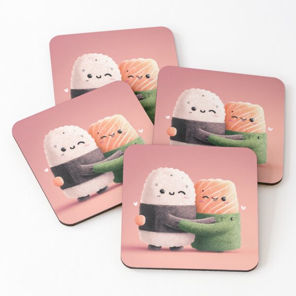 Item preview, Cute sushi characters hug each other designed and sold by anytka.