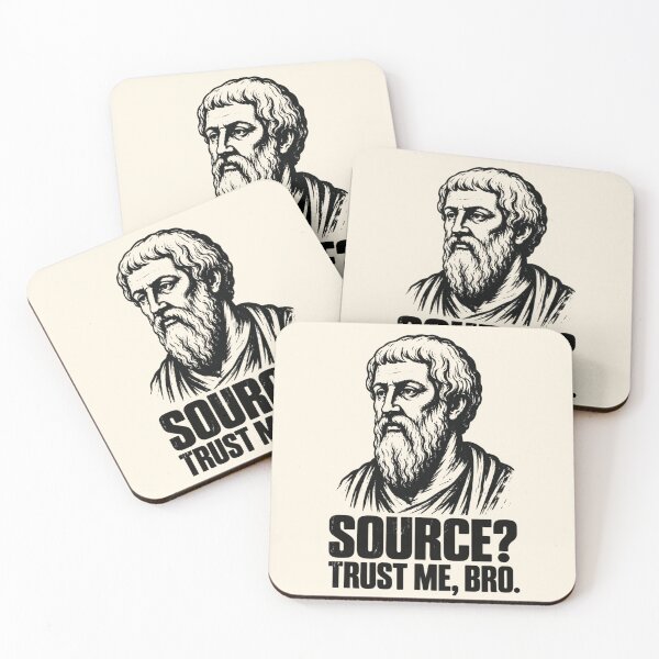 Item preview, Source? Trust Me, Bro. Vintage Greek Philosopher Art & Philosophy Humor. (Plato Meme Collection). designed and sold by SaraSumi.
