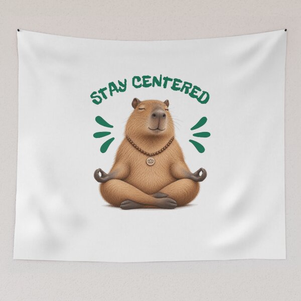 Item preview, Stay Centered Capybara Meditation Yoga Design designed and sold by gomood.