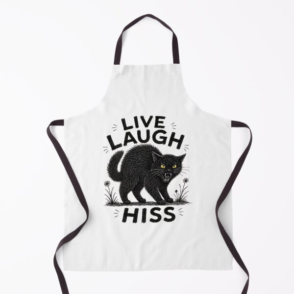 Item preview, Live Laugh Hiss Black Cat Illustration designed and sold by OlyvieArt.