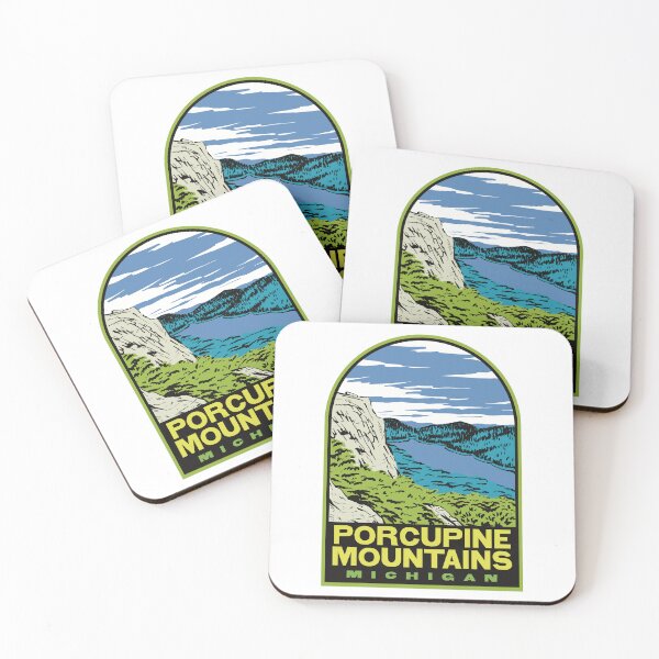 Item preview, Porcupine Mountains Michigan Vintage Travel Illustration designed and sold by HalpinDesign.