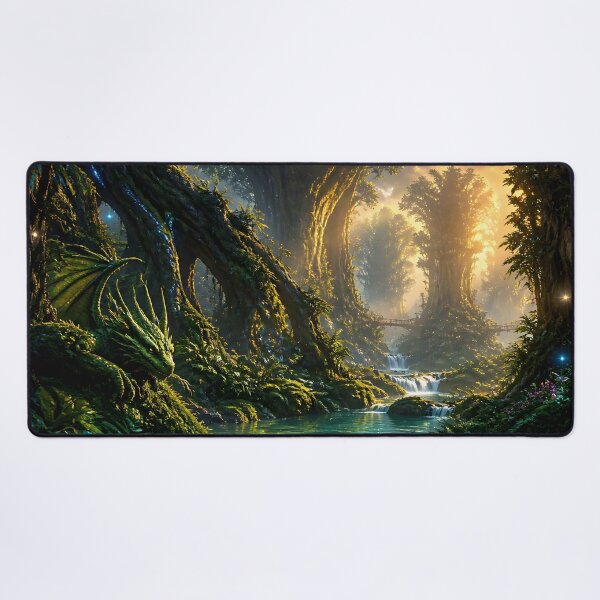Item preview, Camouflaged Dragon Hides From a Golden Sunrise in a Mystical Forest designed and sold by Fanta-sticky.
