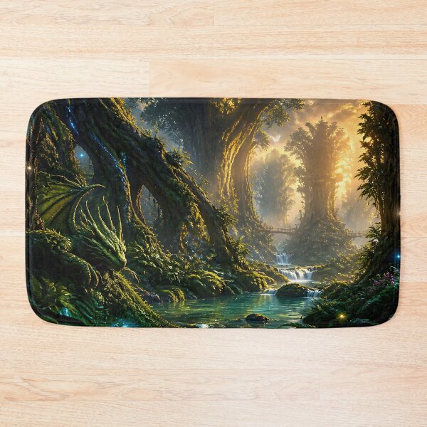 Item preview, Camouflaged Dragon Hides From a Golden Sunrise in a Mystical Forest designed and sold by Fanta-sticky.
