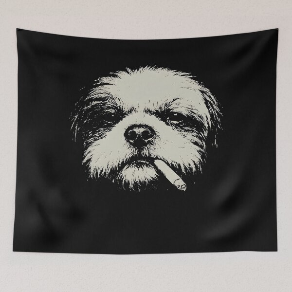 Item preview, Shih Tzu Smoking Cigarette Edgy Vintage Meme Shirt designed and sold by starmuffsre.