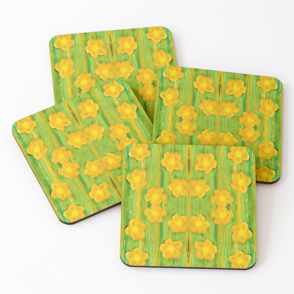 Item preview, Designed orange flowers on green background designed and sold by Fayes4Art.