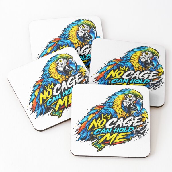 Item preview, No Cage Can Hold Me – Colorful Macaw Street Art designed and sold by SidneiSampaioStudio.