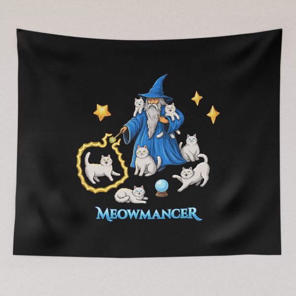 Item preview, Meowmancer Wizard Cat Magic Spell Art designed and sold by OlyvieArt.